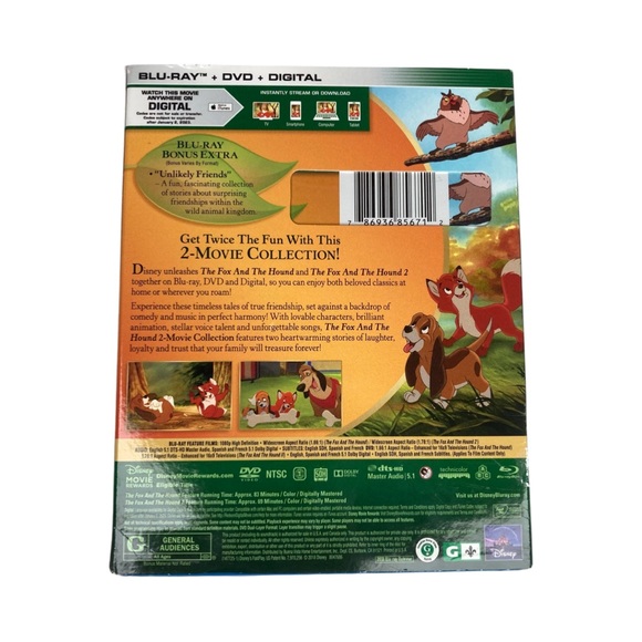 The Fox and the Hound 1 & 2 Authentic Disney Movie Club Exclusive NEW - Picture 5 of 11